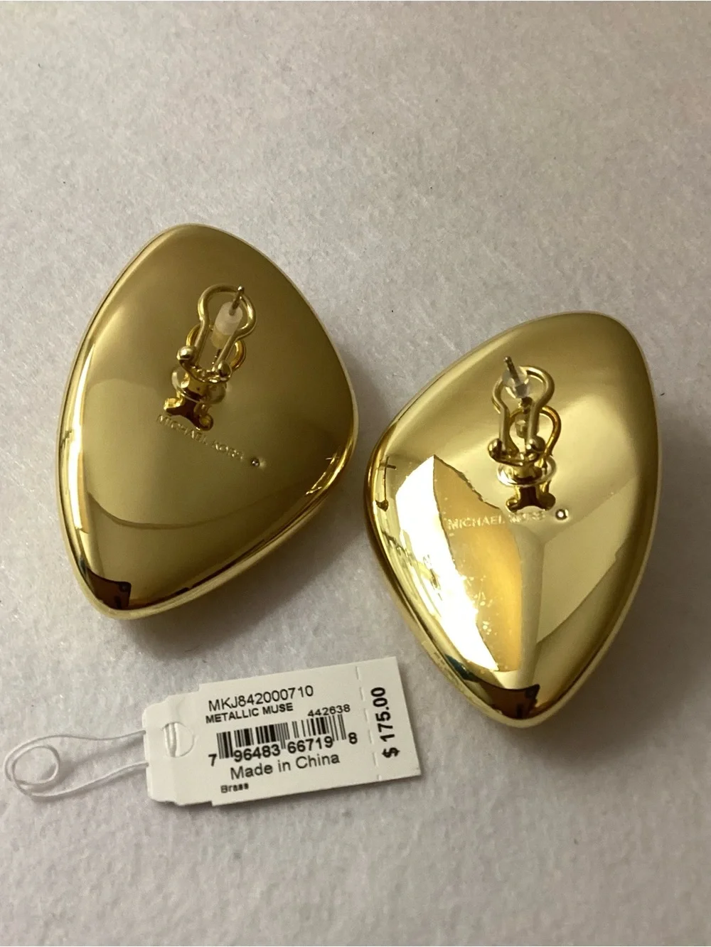 Michael Kors Brass Pebble Statement Earrings